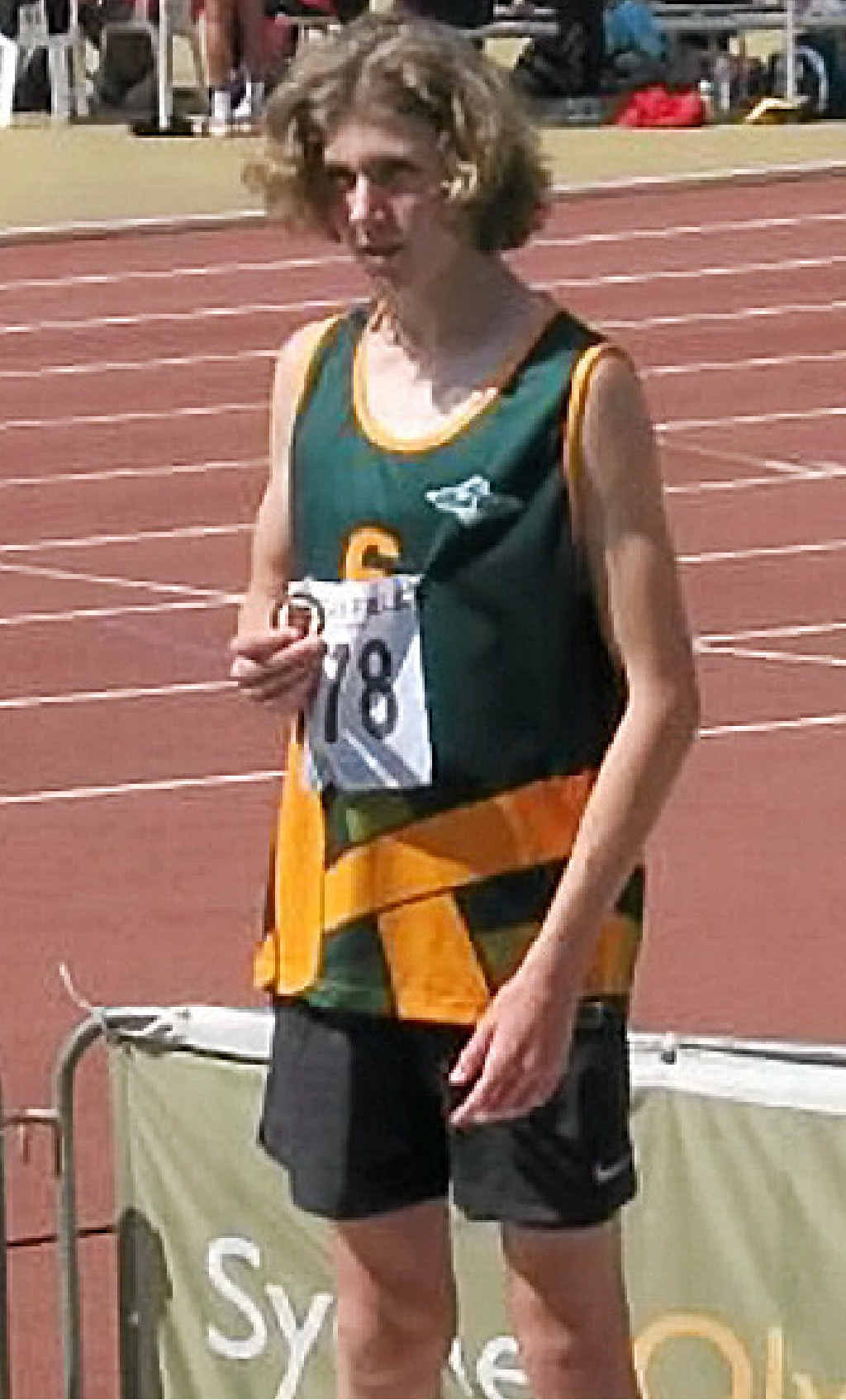 GOLD MEDAL: Aidan Wallace stands on the podium after the presentation. GOLD MEDAL: Aidan Wallace stands on the podium after the presentation.